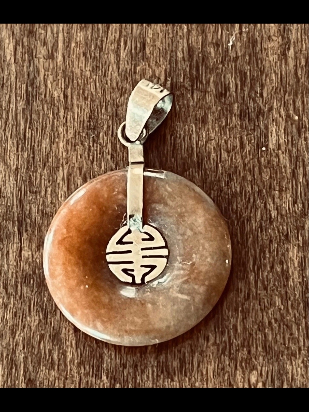 14k Honey Jade Donut Pendant 2 Sided